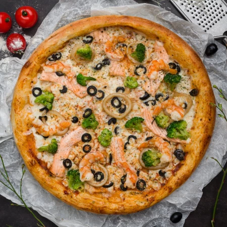 Пицца с морепродуктами