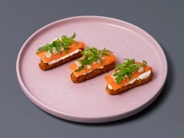 Хашбрауны с лососем