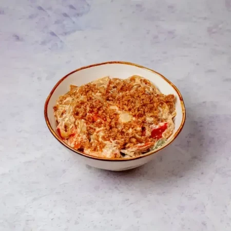 Удон с креветками в сливочном соусе