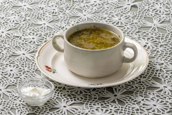 Суп Рассольник с романовскими огурцами и перловкой