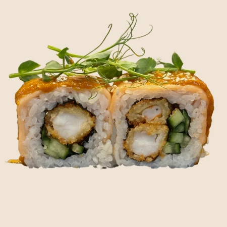 Ролл с креветкой, угрем и пармезаном