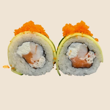 Ролл с лососем, креветкой и крабом