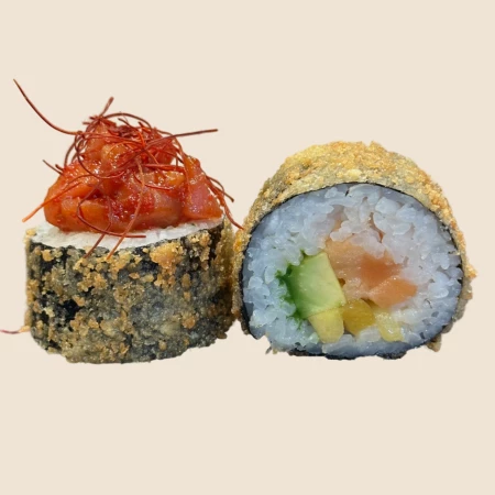 Горячий с лососем, манго, авокадо и тунцом