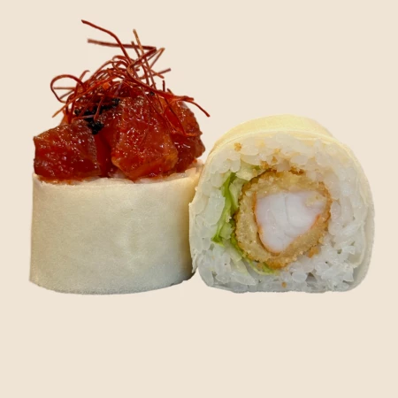 Ролл с тунцом и креветкой темпура