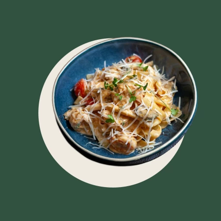 Паста с морепродуктами в стиле Том Ям