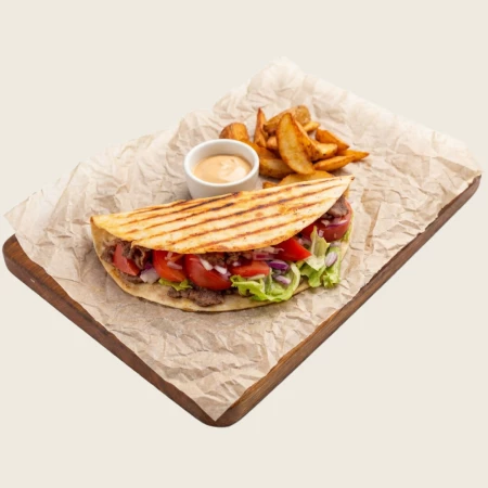 Тако бургер с картофелем по-деревенски