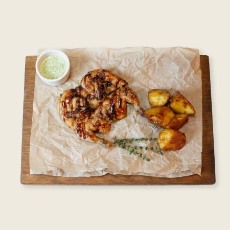 Цыпленок с картофелем унаги с соусом тар-тар