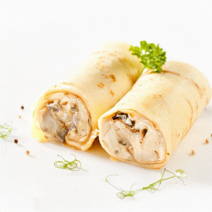 Блин с грибами и курицей