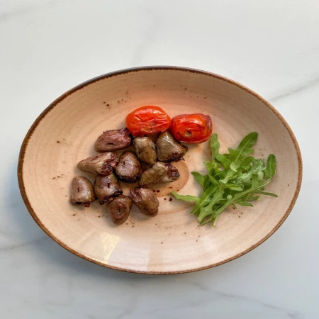 Шашлык Куриные сердечки с помидорками