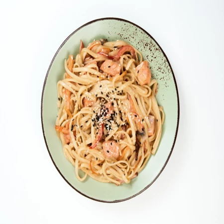 Удон с лососем