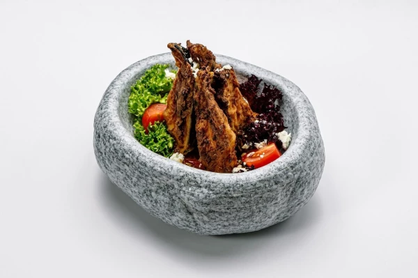 Салат с хрустящими баклажанами