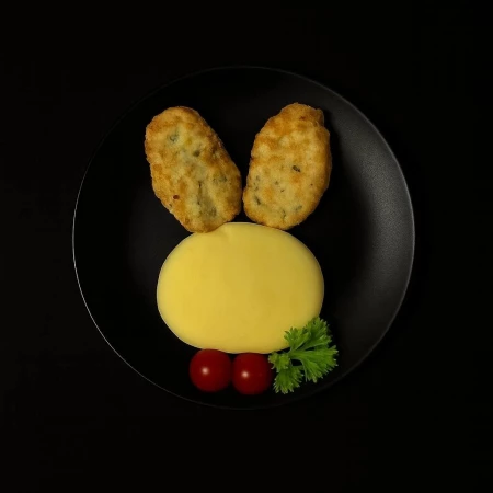 Пюре с куриной котлеткой