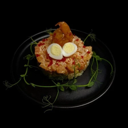 Оливье с лососем