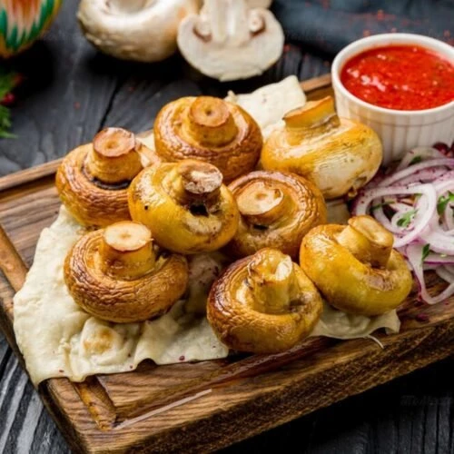 Шампиньоны на мангале