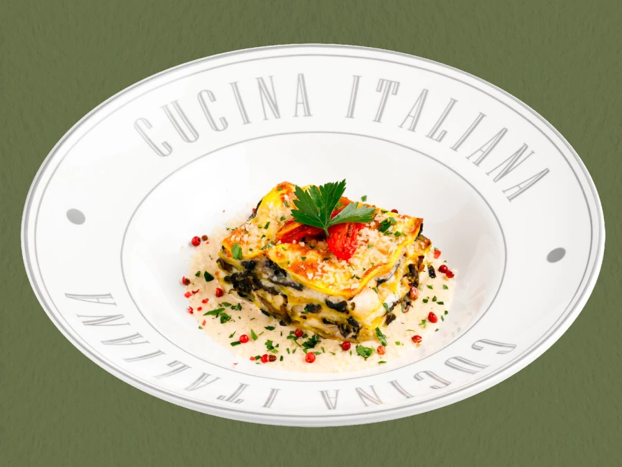 Лазанья с курицей и грибами