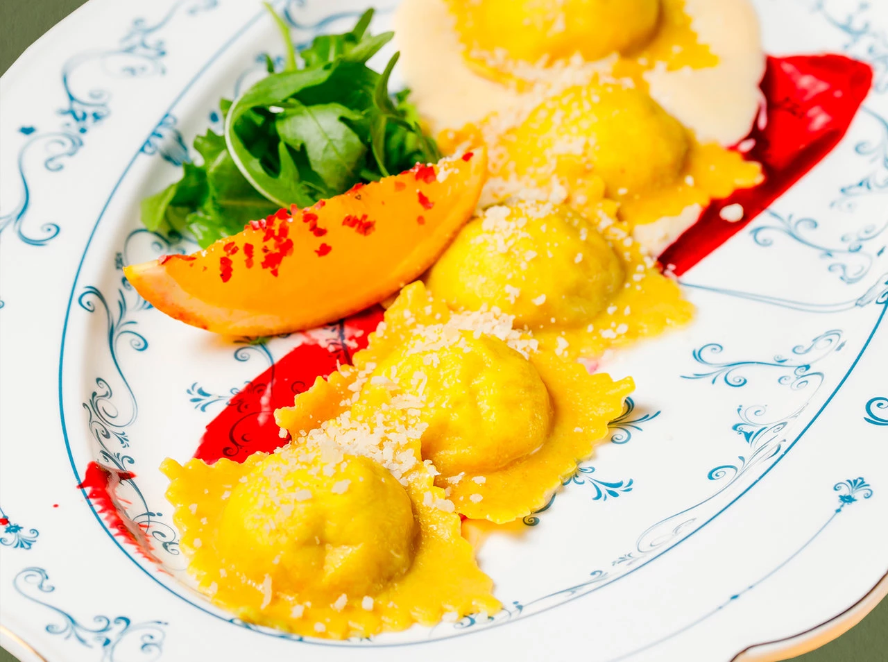 Равиоли с индейкой и апельсином