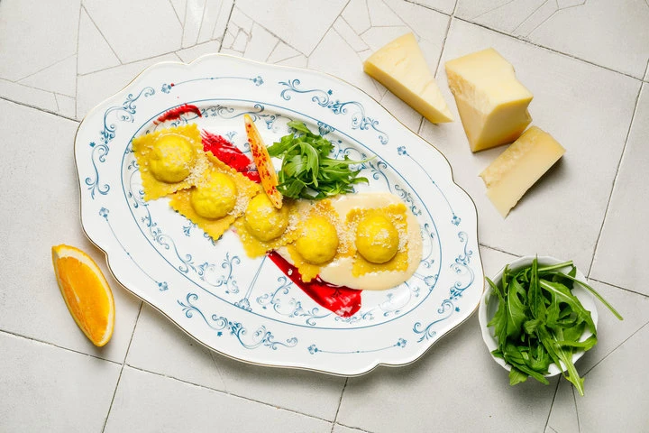 Равиоли с индейкой и апельсином