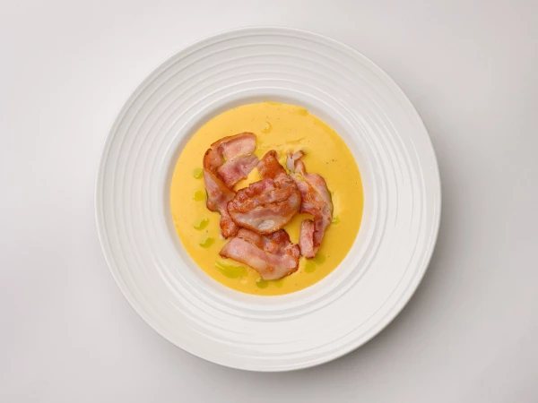 Сырный суп с беконом