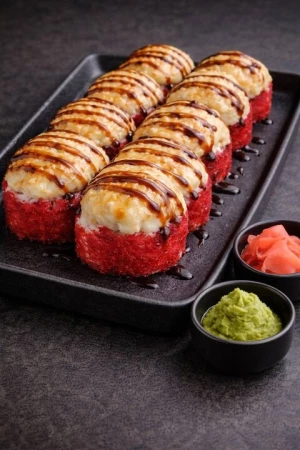 С запечённым болгарским перцем и креветками