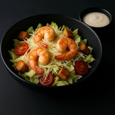 САЛАТ ЦЕЗАРЬ С КРЕВЕТКАМИ