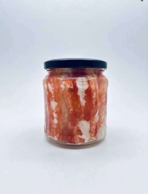 Мясо краба (фаланга) в собственном соку. 450г Стеклянная банка.