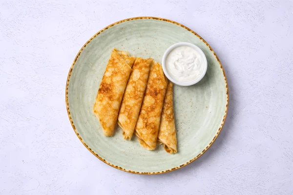 Блины с сыром и ветчиной 