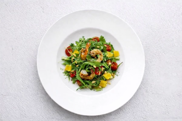 Руккола с креветками 