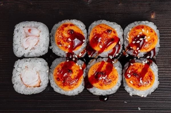 Запечённый маки с креветкой