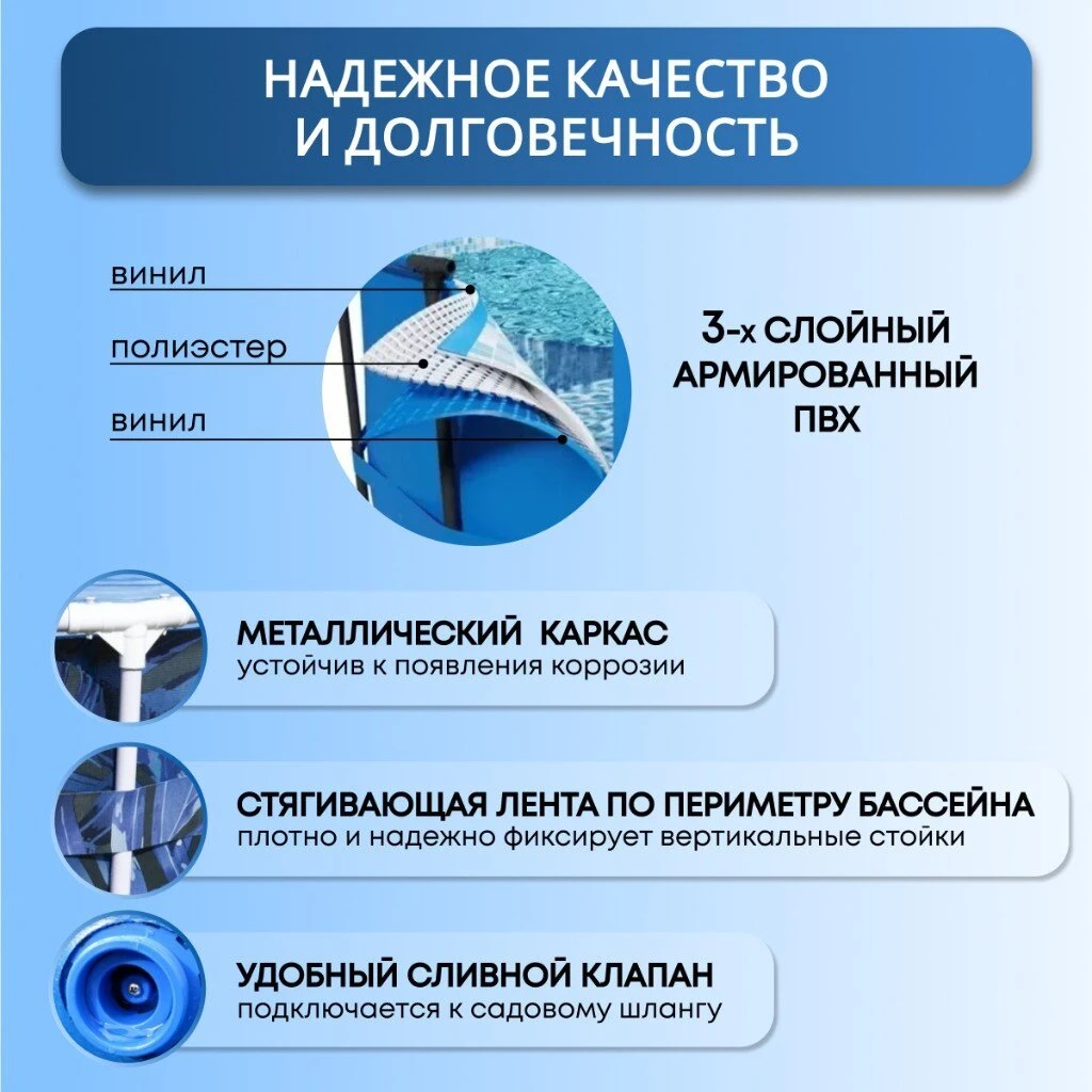 Бассейн каркасный Bestway, 305х66 см, Steel Pro, 56985, 4062 л