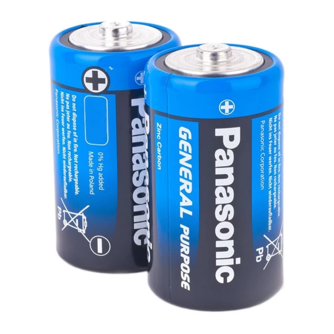 Батарейка Panasonic, C (R14), Zinc-carbon General Purpose, солевая, 1.5 В, шт.