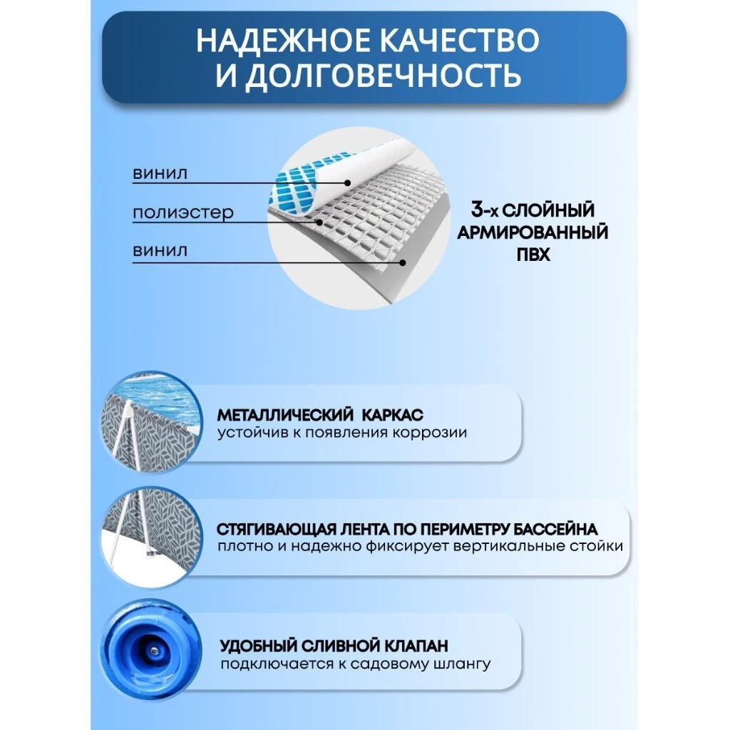 Бассейн каркасный Bestway, 366х201х66 см, Pool, 561FT, 4000 л