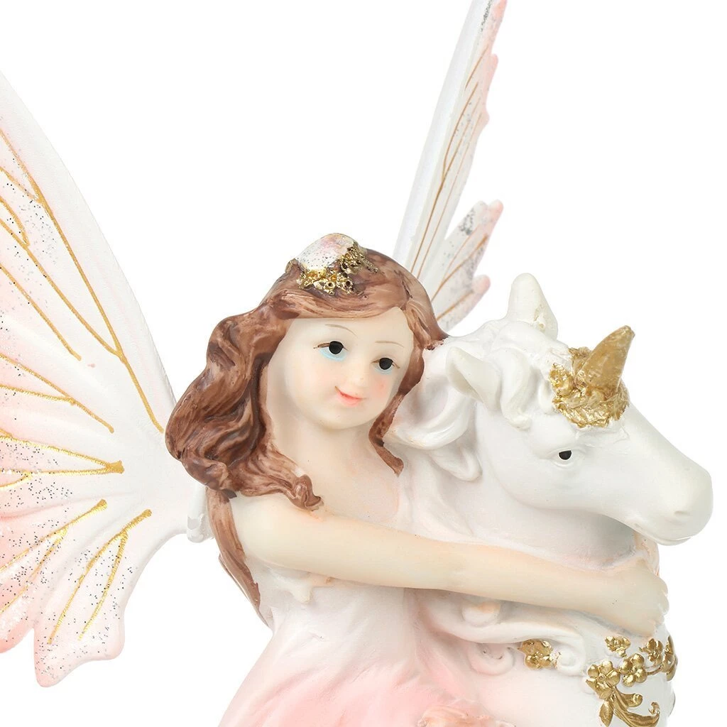Фигурка декоративная полистоун, Фея с единорогом, 15х9х24 см, Y4-9097