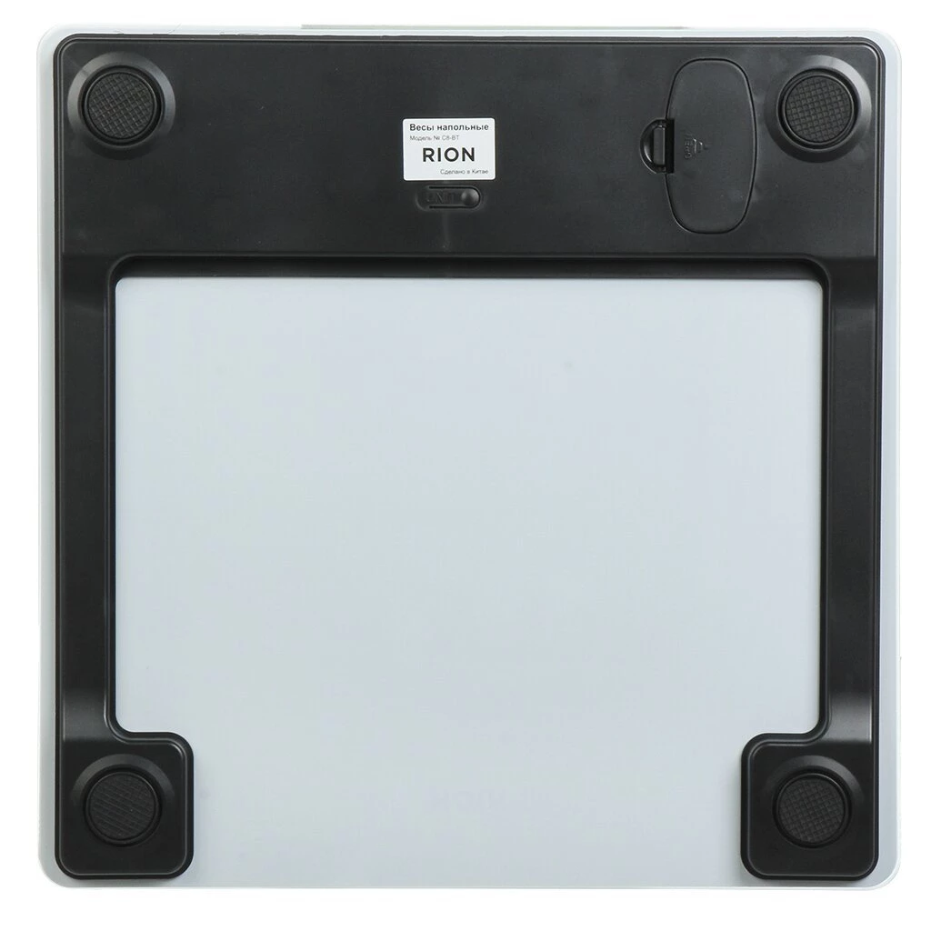 Весы напольные электронные, Rion, Smart C8-BT, стекло, до 150 кг, 30х30 см, Bluetooth, LCD-дисплей, белые