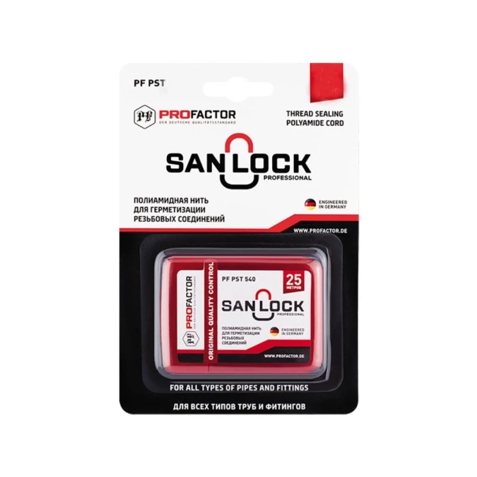 Нить сантехническая 25 м, полиамид, ProFactor, San-Lock, блистер, PF PST 540