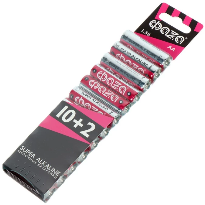 Батарейка ФАZА, АА (LR6, 15A), Super Alkaline, щелочная, 2854582, шт.