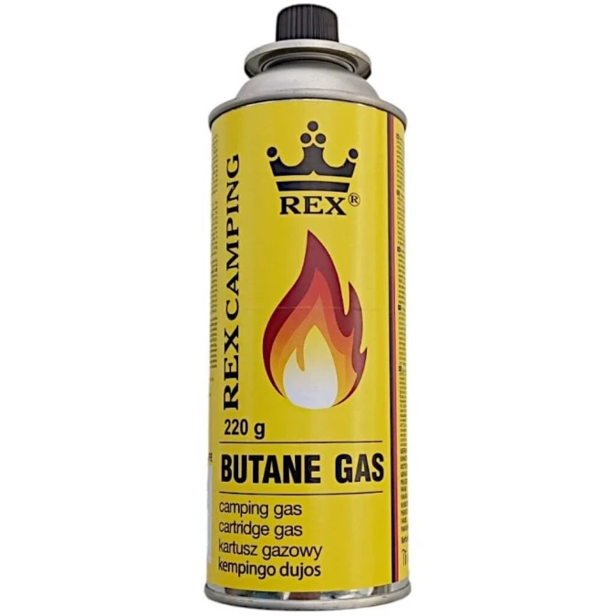 Газовый баллон цанговый, 220 г, всесезонный, Rex