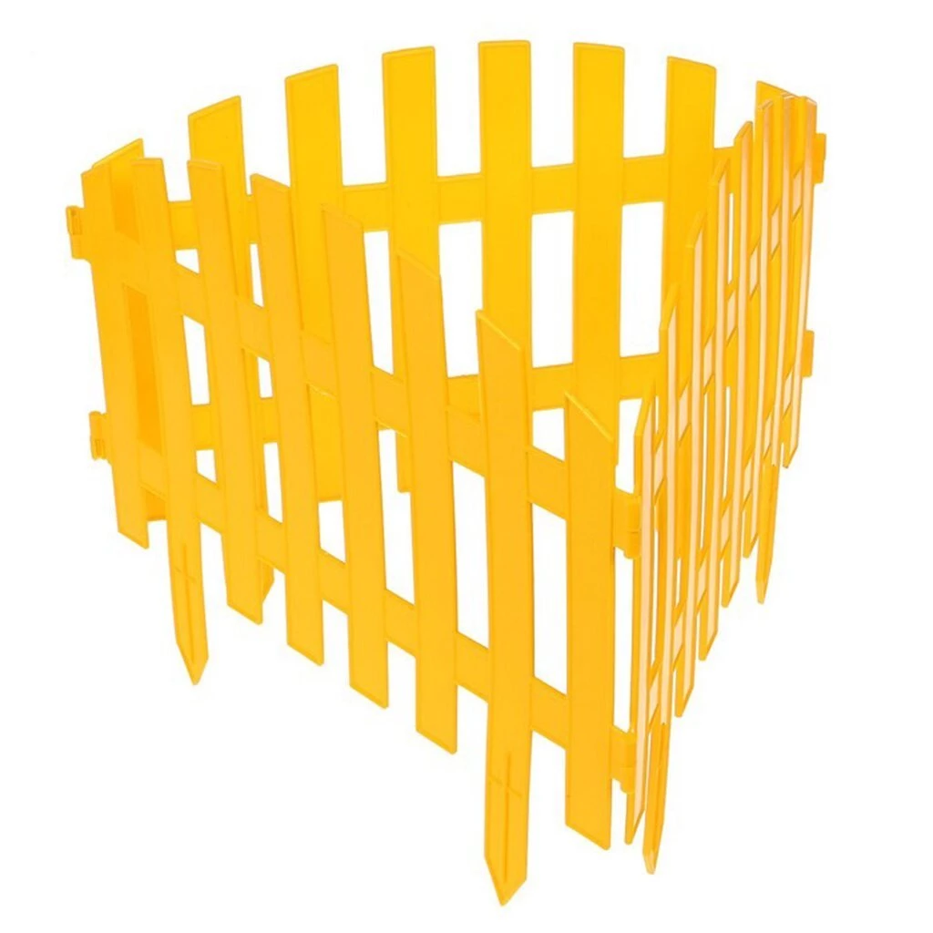 Забор декоративный пластмасса, Palisad, №2, 28х300 см, желтый, ЗД02