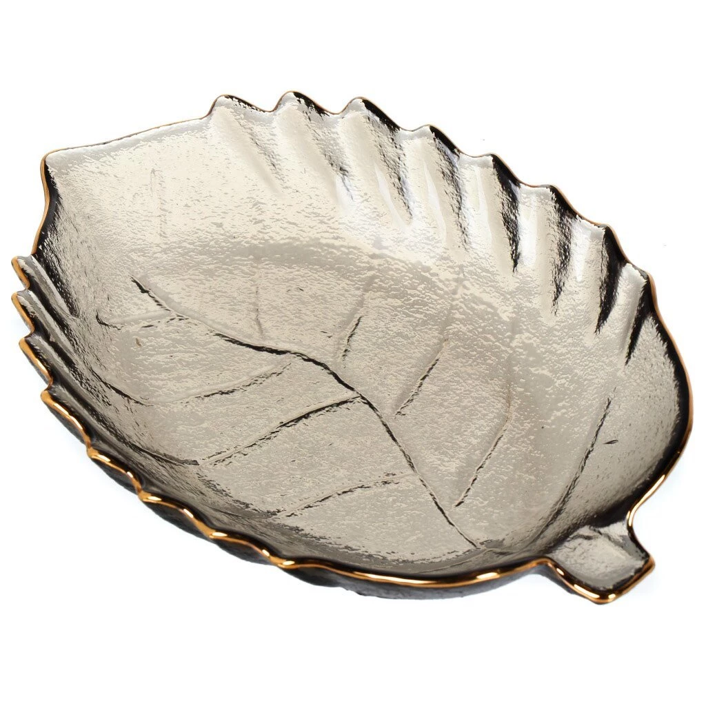 Блюдо стекло, сервировочное, 14х22 см, сервировочное, Лист, Y6-10086