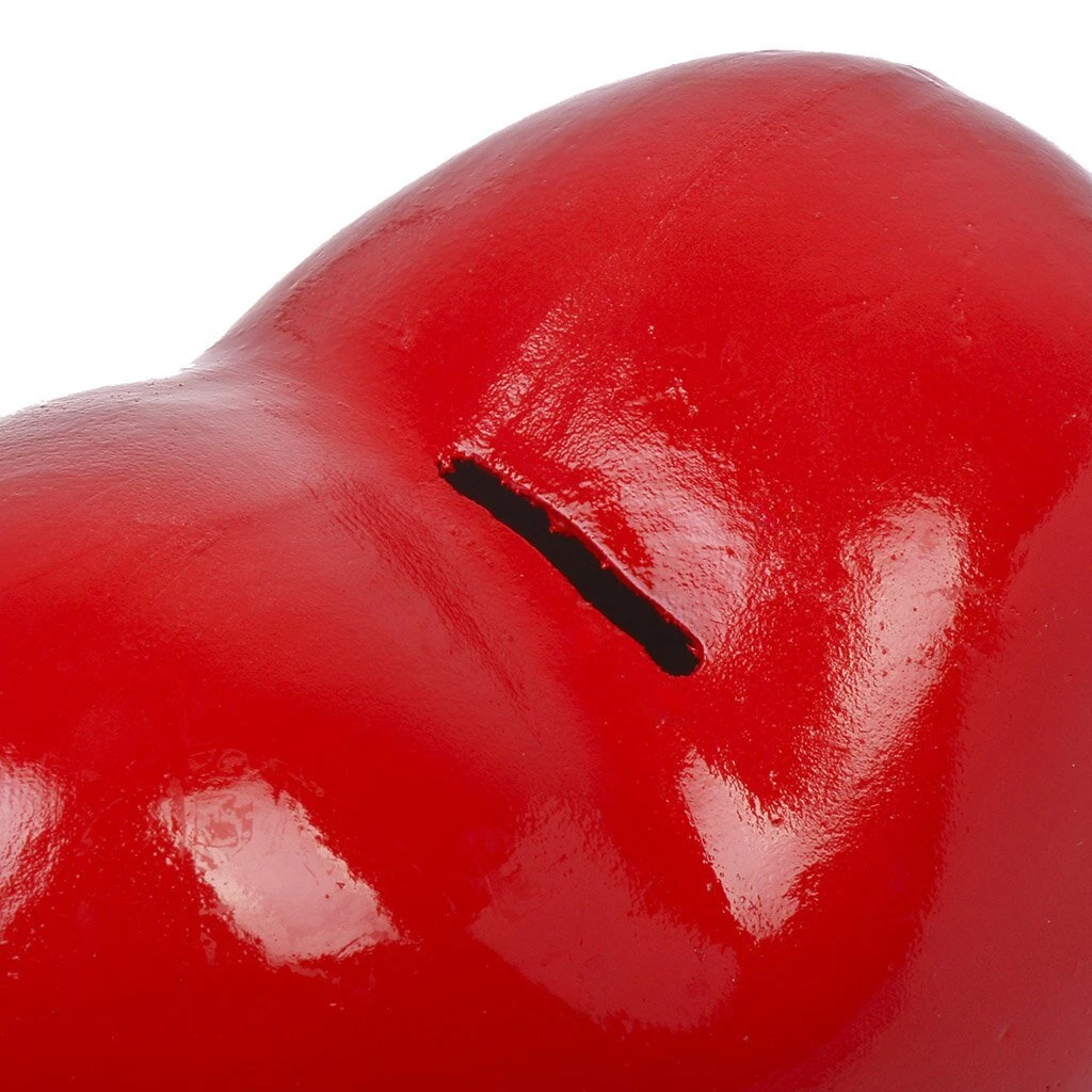 Копилка Сердце маленькое, 15х18 см, гипс, 287, красная