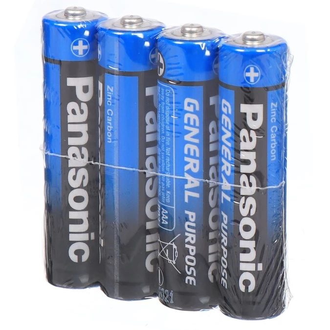 Батарейка Panasonic, ААА (R03, 24D), Zinc-carbon General Purpose, солевая, 1.5 В, шт.