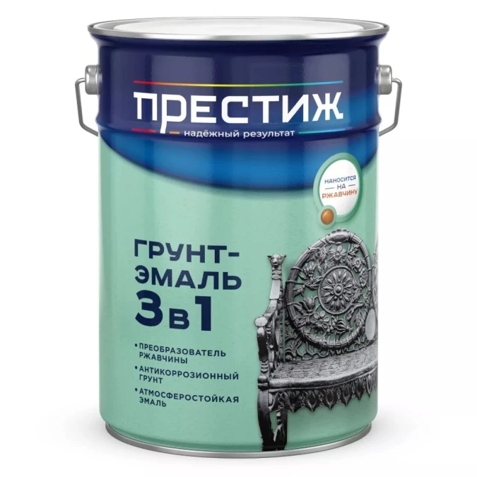Грунт-эмаль Престиж, по ржавчине, алкидная, красно-коричневая, 5 кг