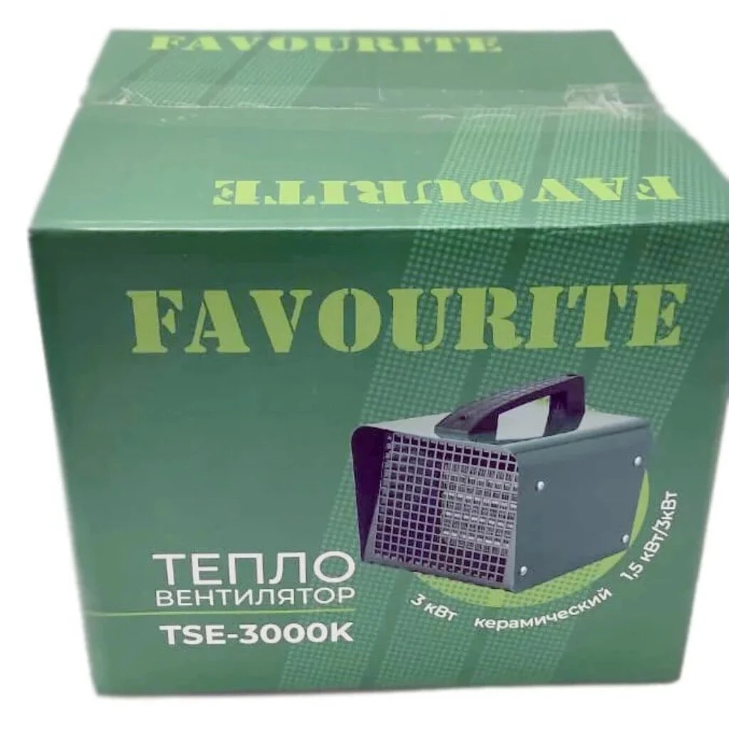Пушка тепловая электрическая, Favourite, TSE-3000K, 3 кВт, 250 м³/ч, керамический элемент, 2 режима, квадратная, 138113000