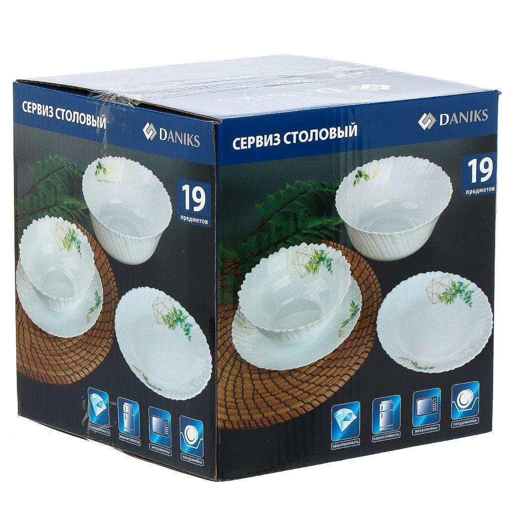 Сервиз столовый стеклокерамика, 19 предметов, на 6 персон, Daniks, Вэнсдей, BYS019004-T132