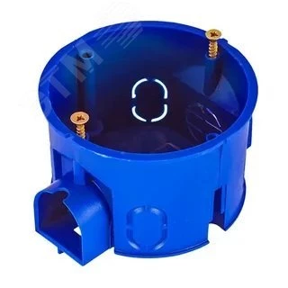 Подрозетник с кабель-каналом для сплошных стен 68х45, IP 30, синий С3М3 GUSI ELECTRIC