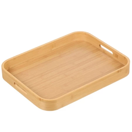 Поднос бамбук, 45.5х35.5х5 см, прямоугольный, с ручками, ST32145B