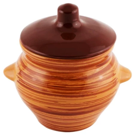 Горшок для запекания керамика, 0.5 л, с ручками, Борисовская керамика, №5, ОБЧ00000338