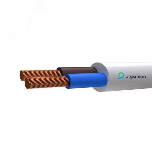 Провод ПВС 2х0.75 белый РЭК/Prysmian, метр