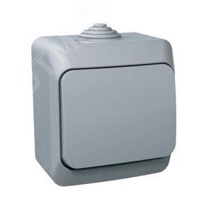 ЭТЮД Выключатель одноклавишный наружный IP44 серый BA10-041C Systeme Electric