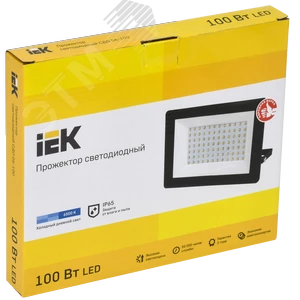 Прожектор СДО 06-100 светодиодный черный IP65 6500K IEK LPDO601-100-65-K02 IEK