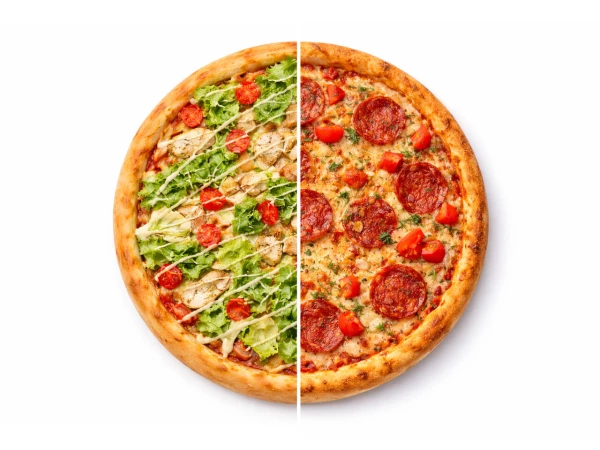 Пицца по половинкам 40 см